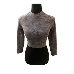 Gymshark Purple Flex Crop Top XS Women's Long Sleeve Workout